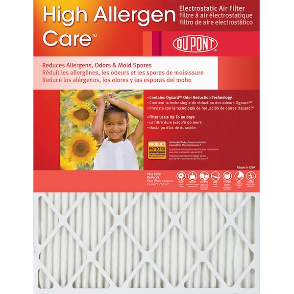 Dupont Pleated Air Filter, 20" x 20" x 1" KB20X20X1_4